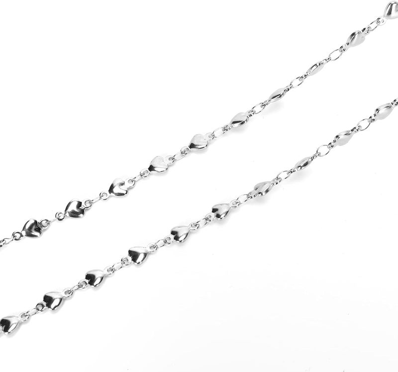 Hongeely Eyeglass Chain Silver Stainless Steel Handmade Necklace for Reading Glasses Sunglass Beaded Chains for Men Women - Image 3